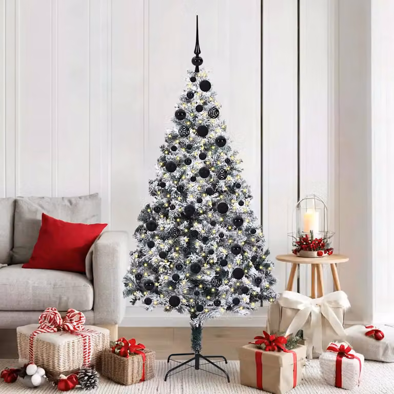 Albero di Natale artificiale moderno vidaXL bianco e verde, Altezza: 180 cm