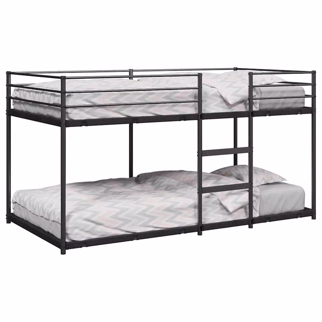 Letto a castello vidaXL in acciaio nero per bambini L/P/H: 200 x 100 x 176,5 cm