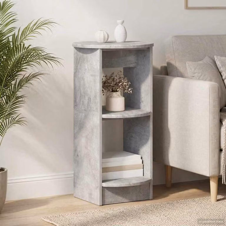 Mobile laterale vidaXL in legno ingegnerizzato MDF Grigio Cemento con finitura opaca