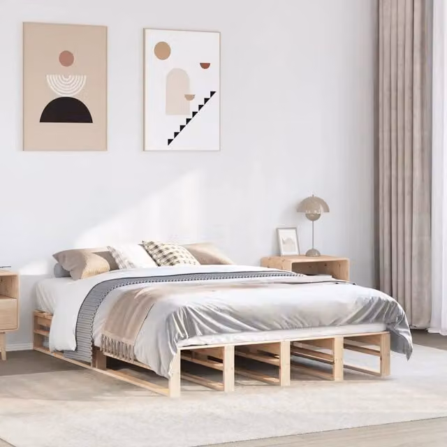 Struttura Letto Design Mania in Legno Massello di Pino Naturale L/P: 150 x 200 cm