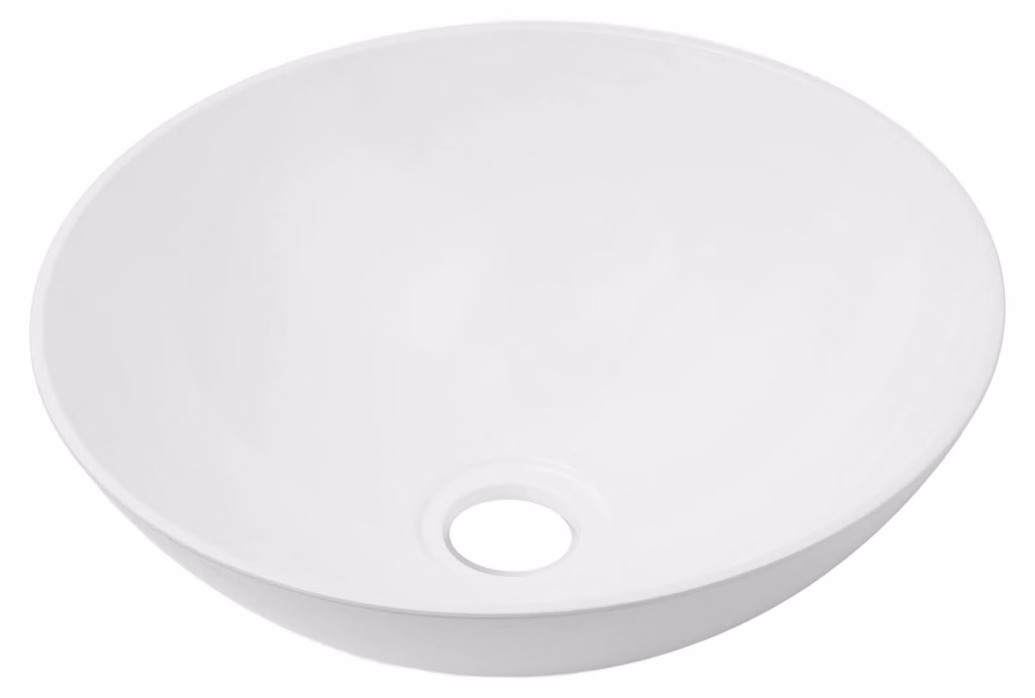 Lavabo rotondo in acrilico, bianco, dimensioni 327,6 x 327,6 x 129,1 mm