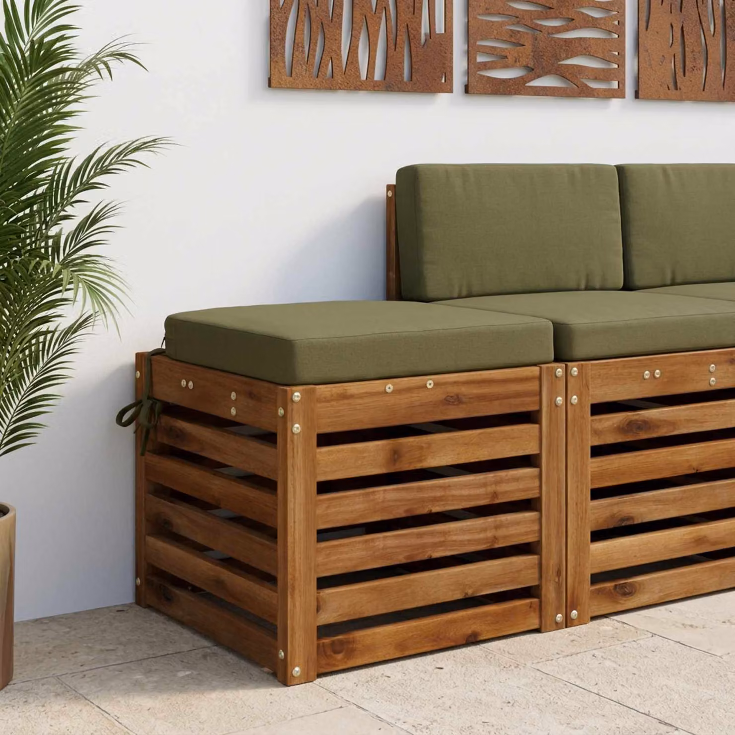 Cuscino per sedile vidaXL SOEST in poliestere verde con rivestimento rimovibile e lavabile