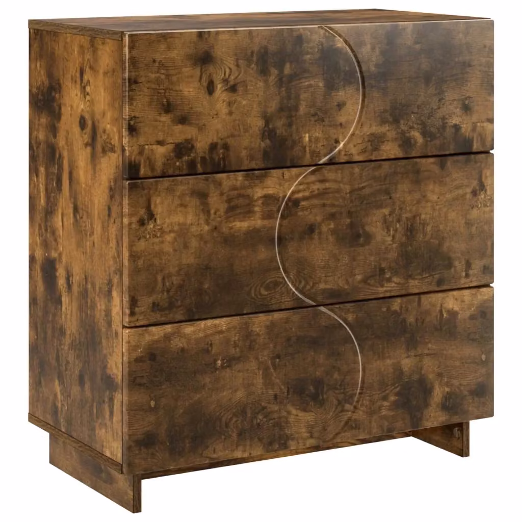 Credenza moderna vidaXL in legno MDF color rovere fumo, L 70 x P 38 x H 75 cm – 2