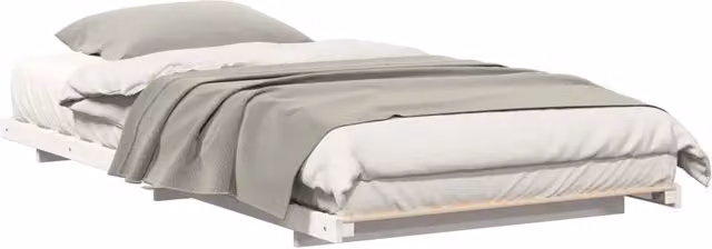 Letto singolo per adulti in pino massello bianco L/P: 100 x 200 cm