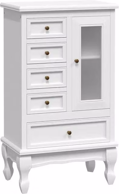 Armadietto con 5 Cassetti e 2 Ripiani Bianco CFW7294547