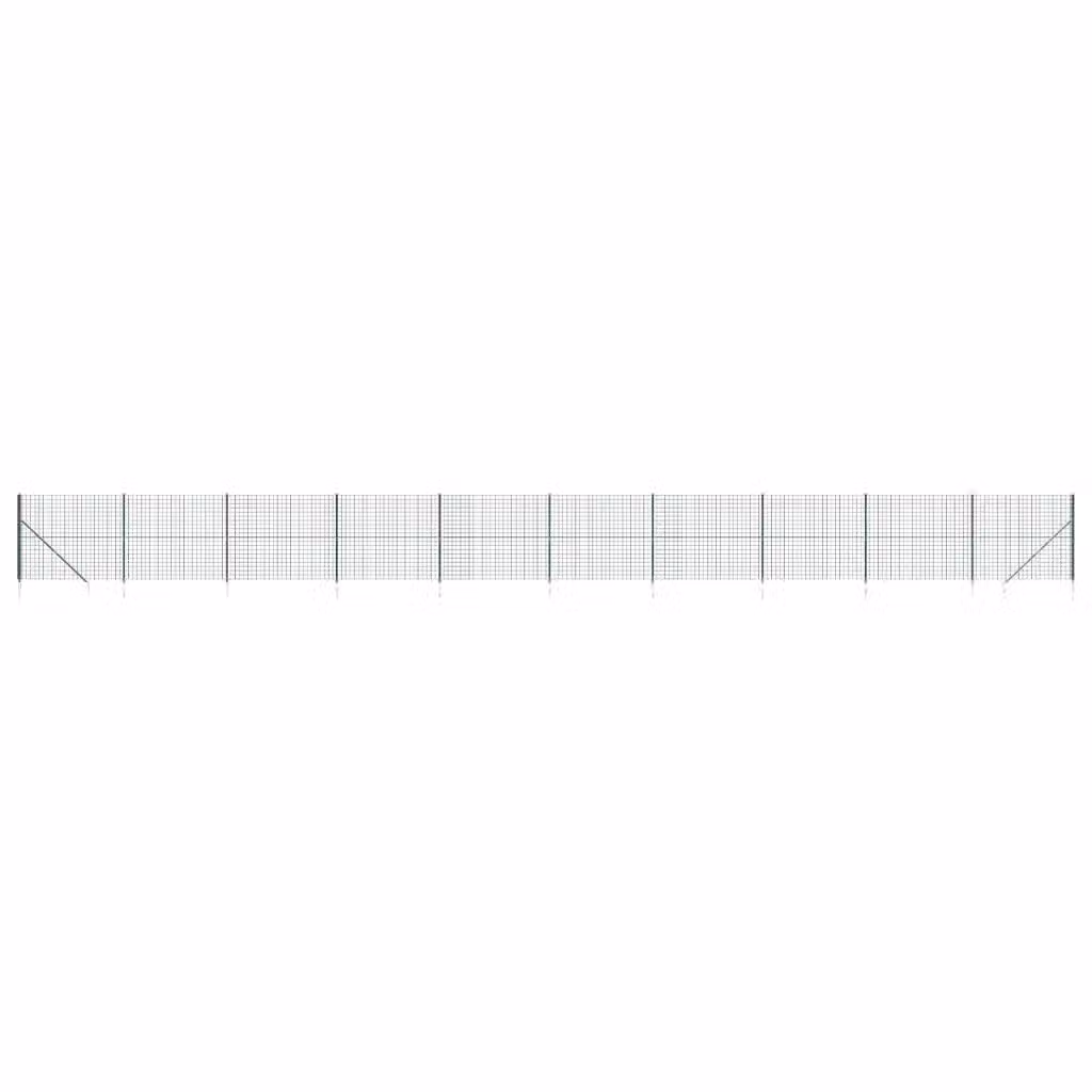Recinzione Metallica con Picchetti di Ancoraggio vidaXL in Acciaio Zincato Rivestito in PVC Verde L: 25 m, H: 1,5 m, H: 1,6 m – 2