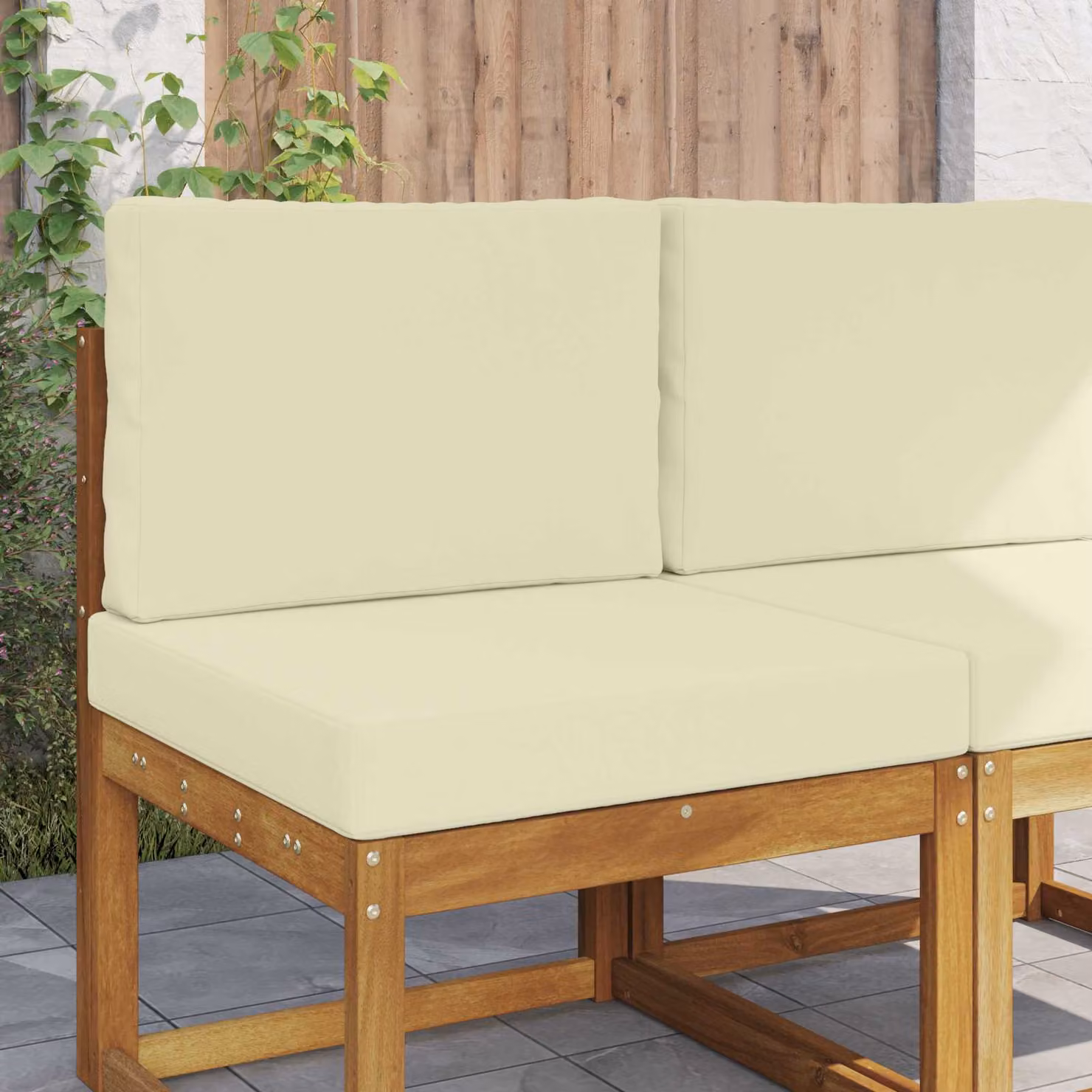 Cuscino per divano da esterno vidaXL in poliestere, beige, 60 x 60 cm