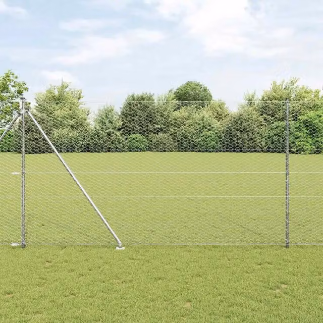 Recinzione esagonale con palo 100 x 1,5 m Acciaio zincato Rete 3353459