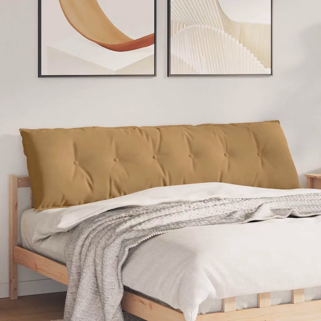 vidaXL Cuscino per Schiena Contornato in Velluto a Costine Marrone L: 180 cm, P: 50 cm