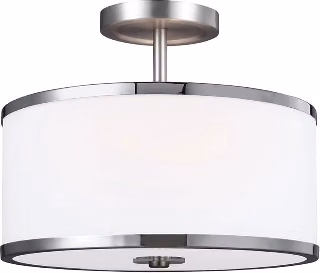 Lampada a Soffitto 2 Luci Rama In Acciaio Nero A Bracci E Sfere In Vetro Opalino