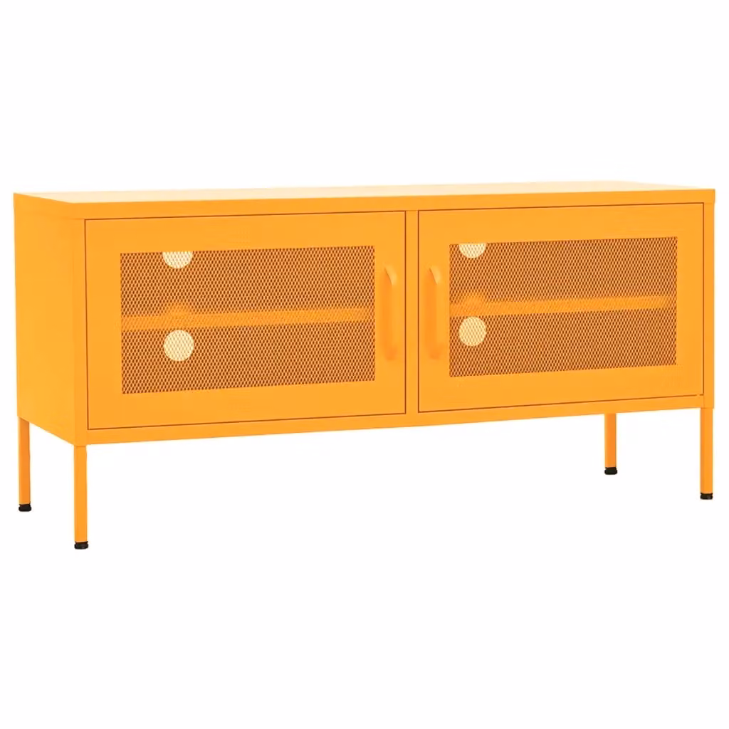 Mobile TV vidaXL in metallo giallo e arancione L/P/H: 105 x 35 x 50 cm – 2