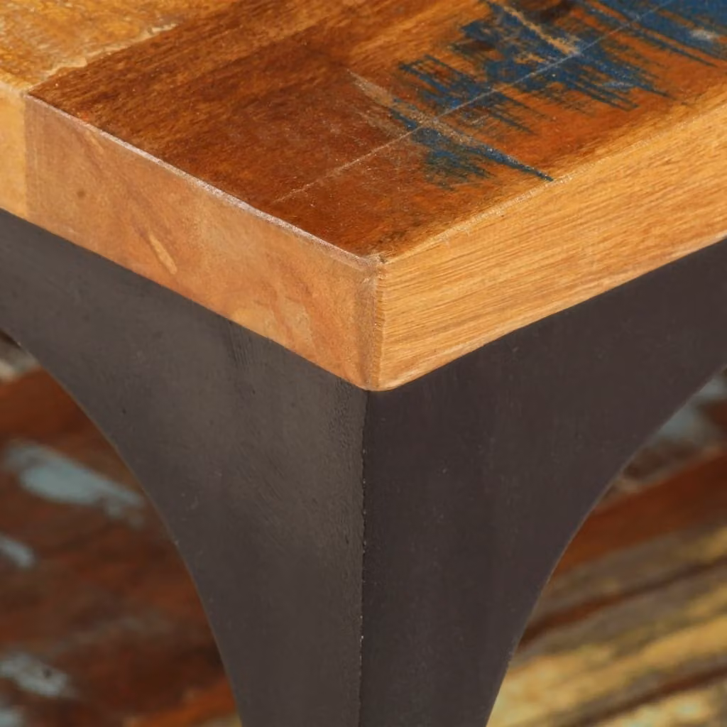 Tavolino con ripiano 100x60x35 cm in legno massiccio antico