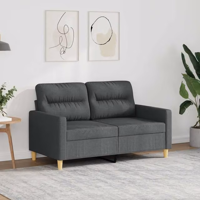 Divano a 2 Posti-Sofa 2 Posti Grigio Scuro 120 cm in Tessuto 739711