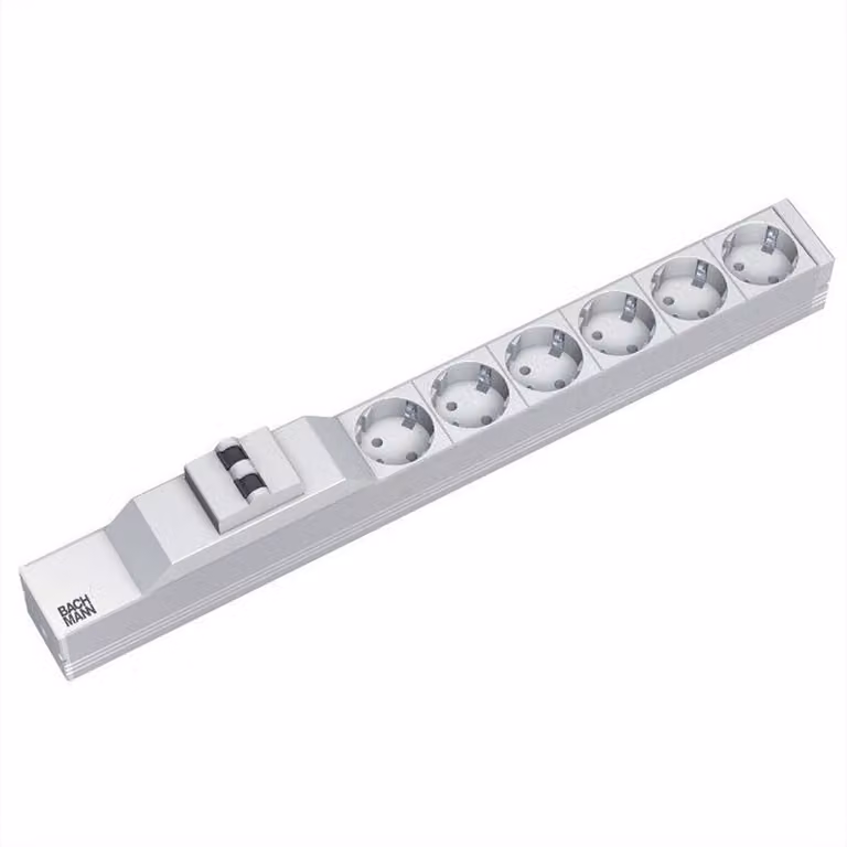 BACHMANN 19" ciabatta 6 contatti di protezione 1x interruttore, 2 m