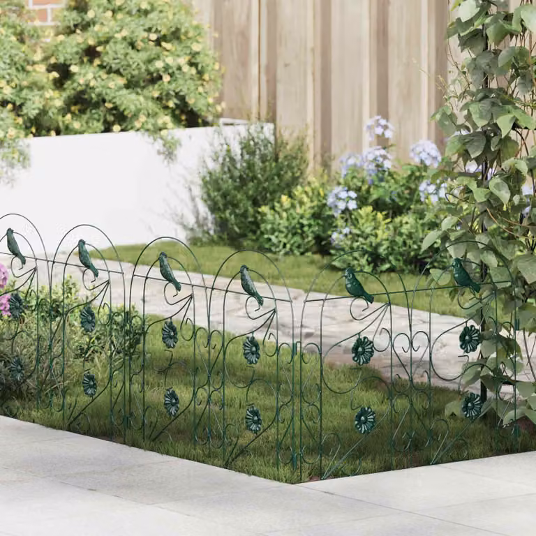 Set di 5 recinzioni per giardino vidaXL in acciaio verde
