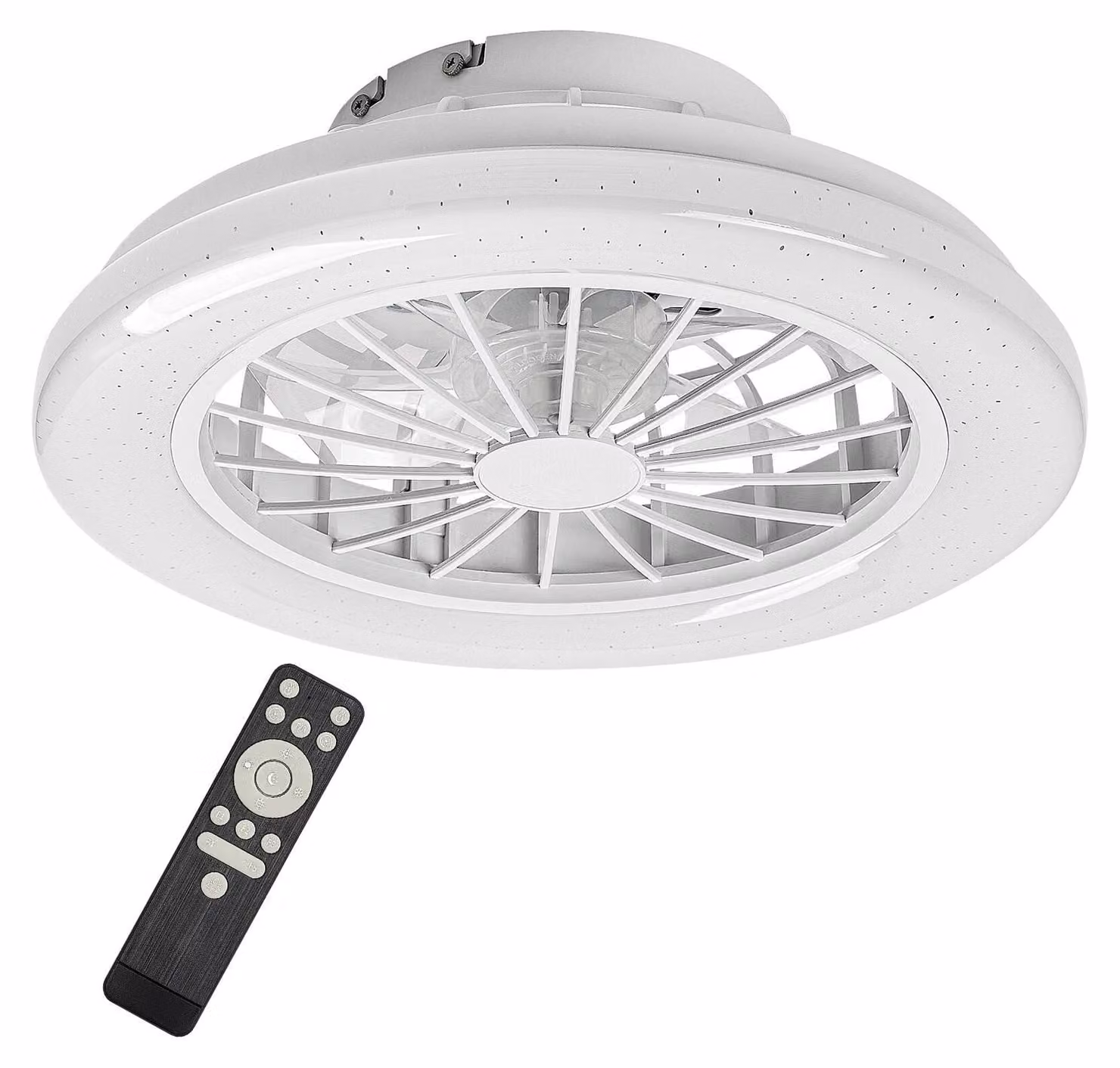 Lampada a soffitto con ventola - Lampada ventilatore a LED 24W con telecomando, modello DALFON 71348, marca Rabalux
