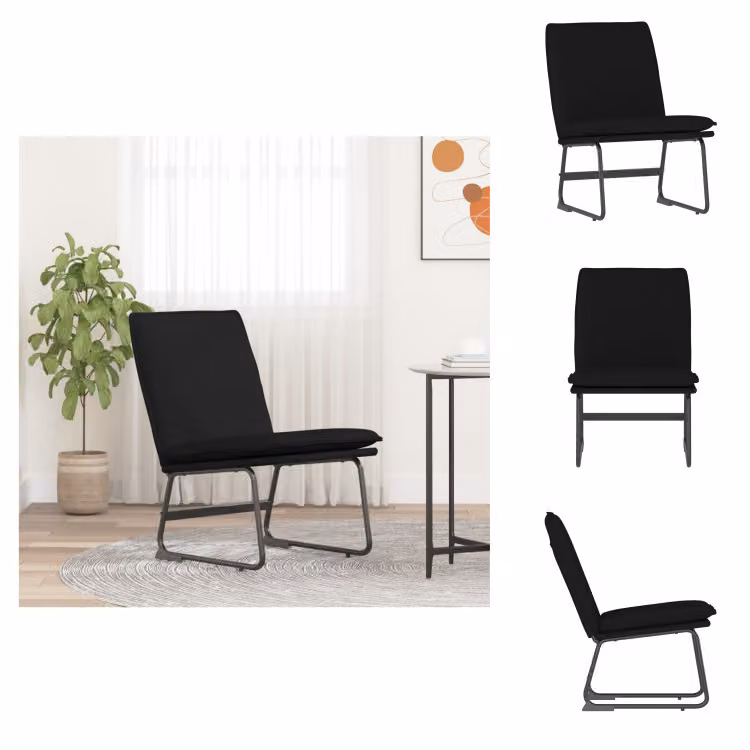vidaXL Sedia lounge nera 52x75x76 cm in tessuto - Poltrona