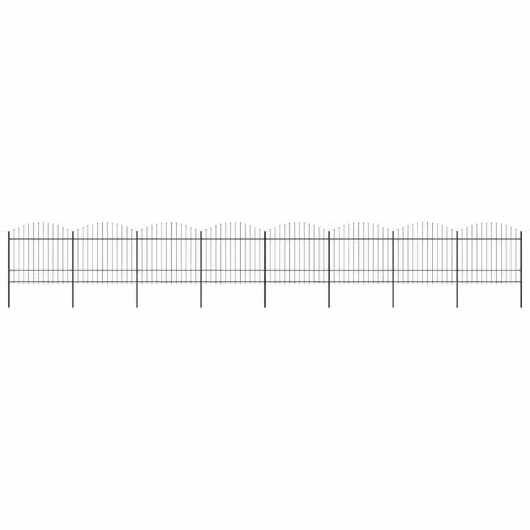 Recinzione da giardino vidaXL con punta a lancia in acciaio nera L: 1339 cm, H: 175 cm