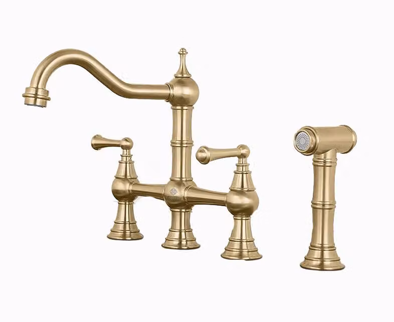 Miscelatore per lavello retro oro spazzolato CHESTERA bocca estraibile
