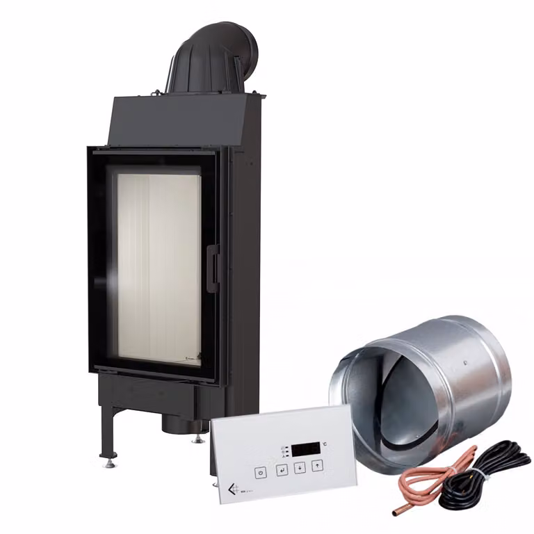 Inserto per caminetto intelligente in acciaio KRATKI NADIA 9 kW Ø 200 MSK GLASS