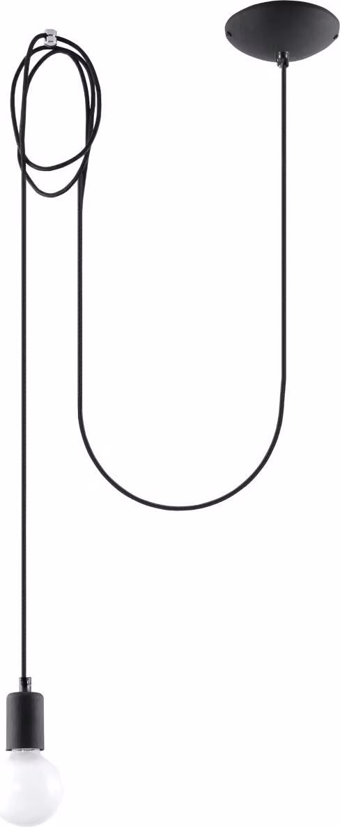 Lampada a sospensione NIKOLO nera 1xE27x60W in plastica, dimensioni: 300x300x300 cm, IP20, Pure Lume