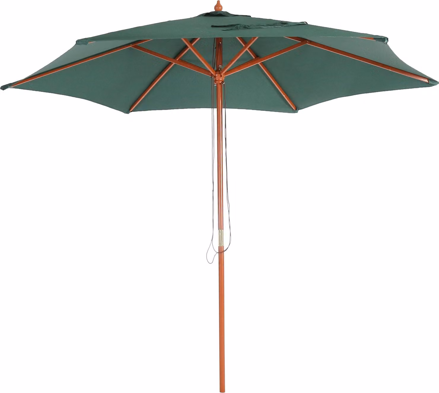 Ombrellone Lissabon, ombrellone da giardino e da mercato, Ø 3 m, poliestere/legno ~ verde oliva