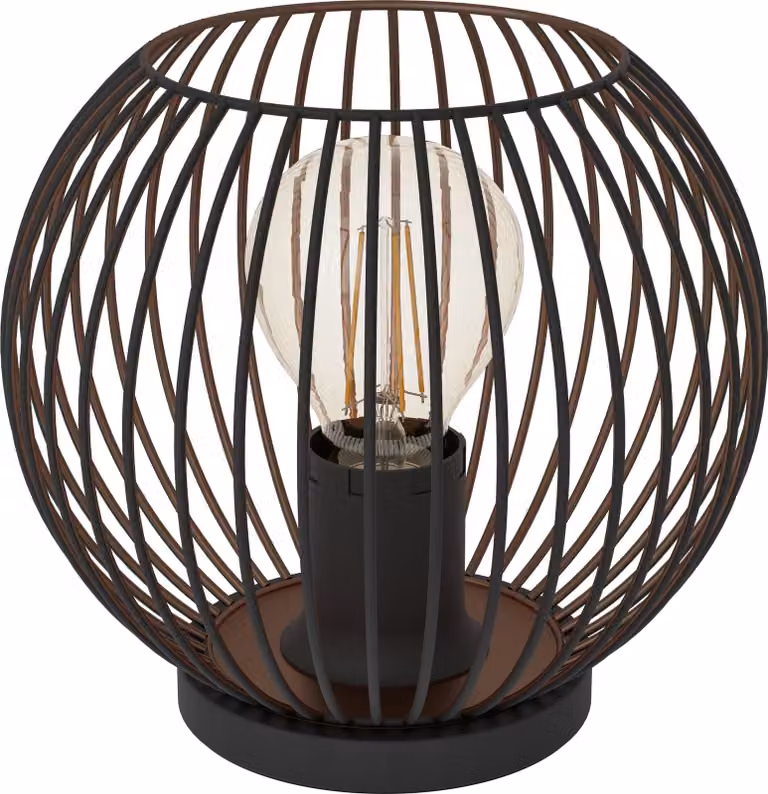 Lampada da tavolo Eglo Almanzora, diametro 20 cm, altezza 19 cm, nera/rame
