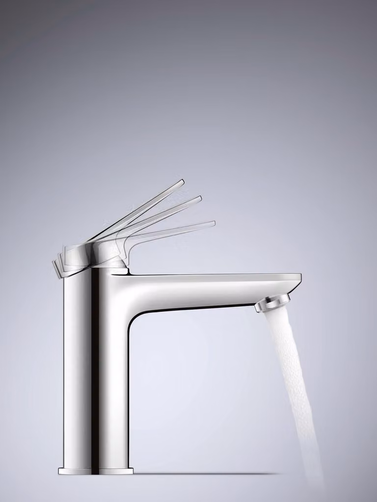 Wave Duravit Mitigeur monocommandé pour lavabo M FreshStart, sans garniture d'écoulement, saillie 122mm, chrome brillant, WA1021002010, WA1021002010