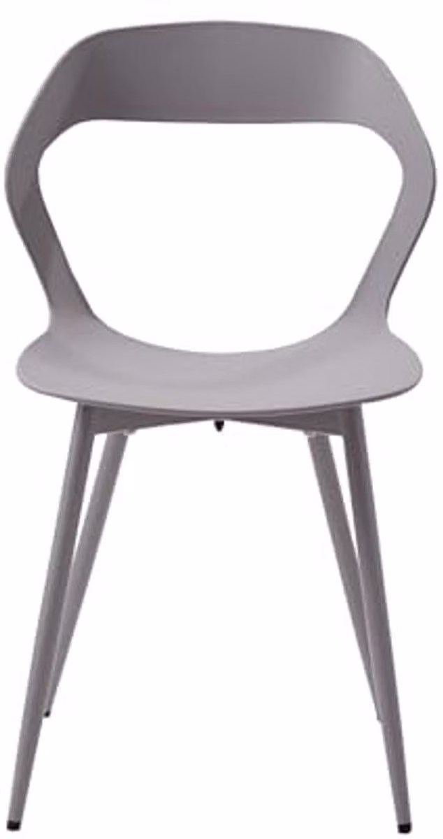 Set di 4 moderne sedie da pranzo con gambe in metallo, adatte per cucina e soggiorno, colore grigio