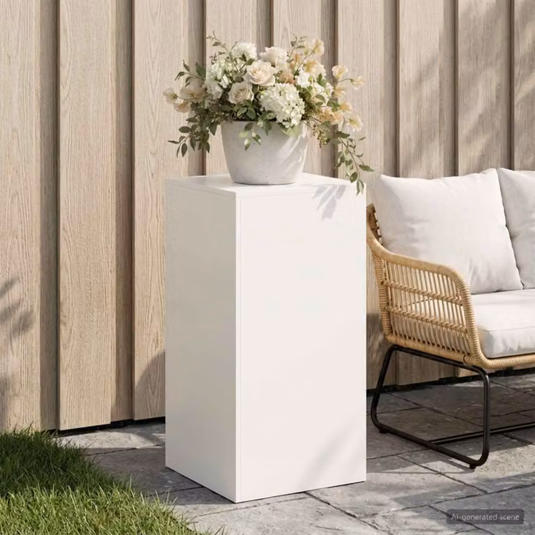 vidaXL Supporto per piante in metallo Bianco L/P/H: 40 x 40 x 80 cm