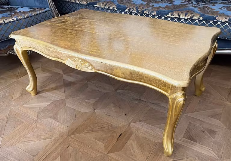 Casa Padrino Tavolino barocco oro antico - Tavolo da salotto in legno massiccio in stile barocco - Mobili barocchi - Mobili in stile barocco - Arredamento barocco - Nobile e sontuoso