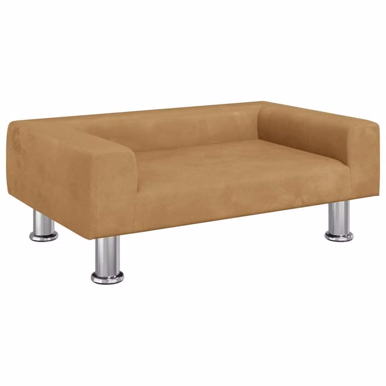 Letto per cani in velluto marrone 70x45x26,5 cm