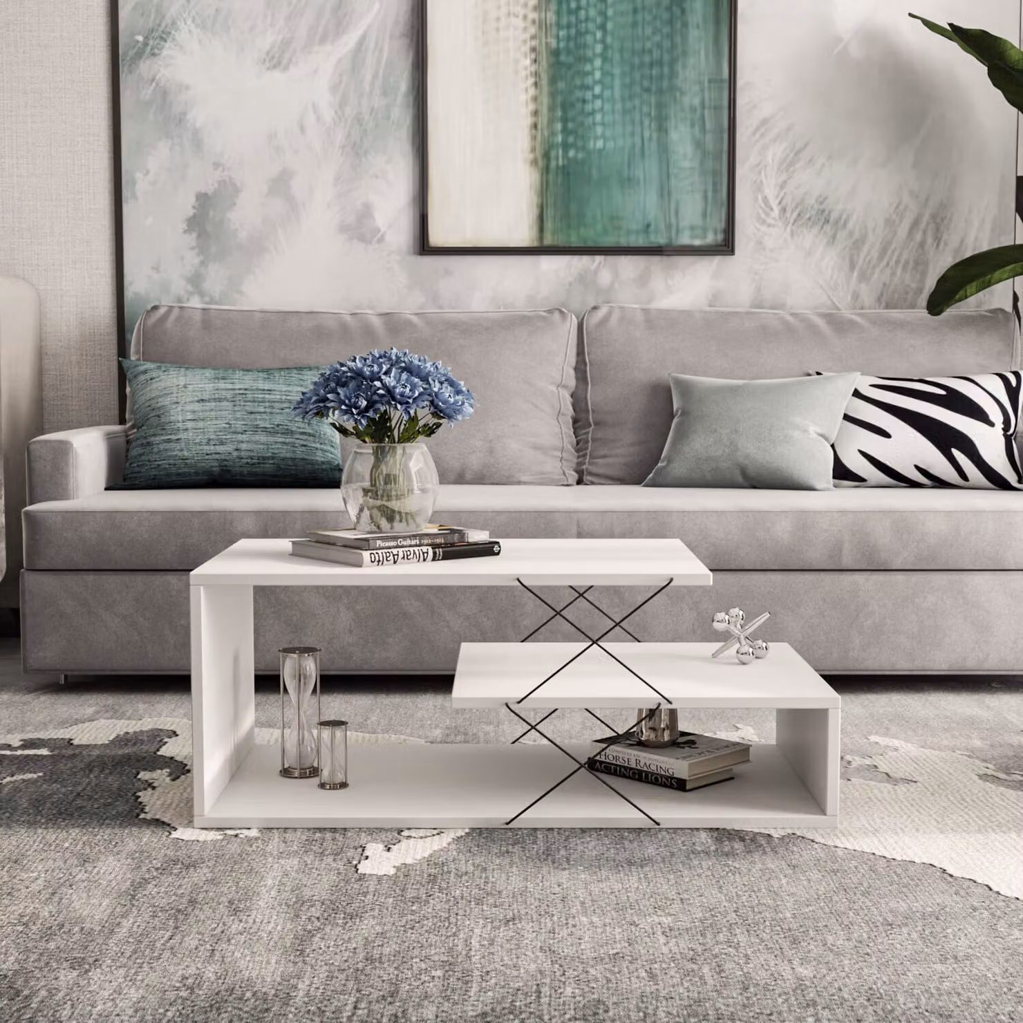 Skye Decor, Cayenne - Bianco, Tavolini da salotto, Bianco, 100 x 40 x 50 cm
