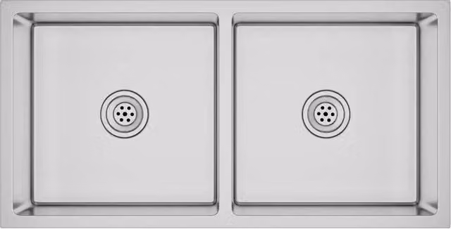 Lavello da cucina in acciaio inox lavorato a mano CFW8921986 colore argento L: 86,5 cm, P: 44,0 cm, H: 20,0 cm