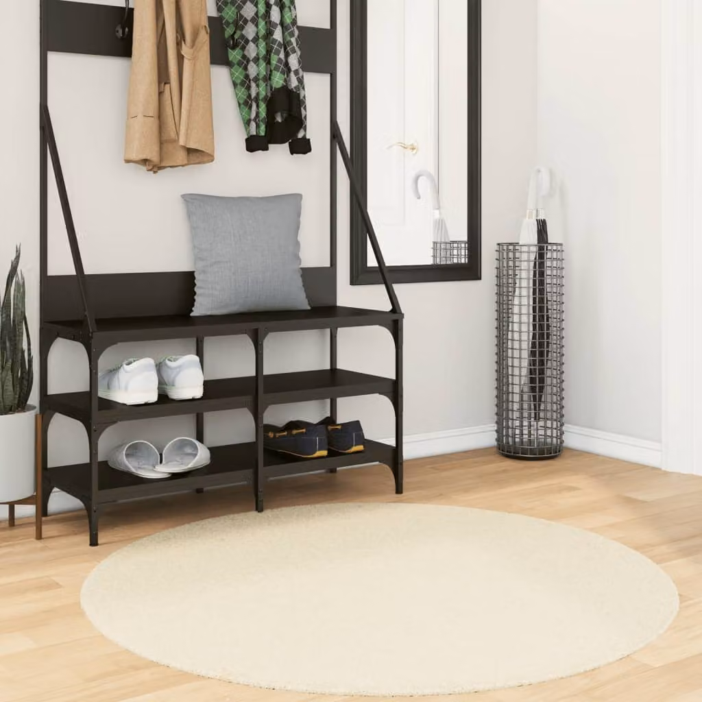 vidaXL Tappeto Rotondo HUARTE Beige, Lavabile e Antiscivolo, Ø 120 cm