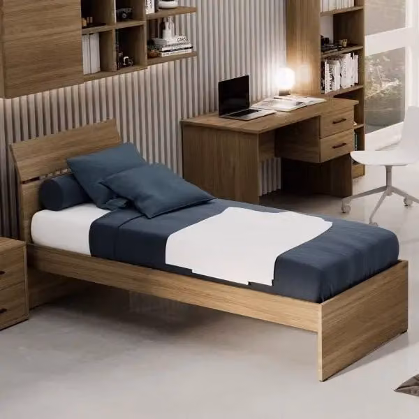 Letto singolo moderno IPERBRIKO colore noce, L: 200 cm, P: 85 cm, H: 98 cm – 1