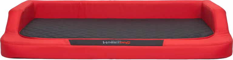 Cuscino per cani, cuccia per cani, cesta per cani, divano per cani, ortopedico per animali domestici, lavabile - Modello Standard - 120 x 80 x 19 cm [Dimensione: XXL] - Rosso con dettagli neri