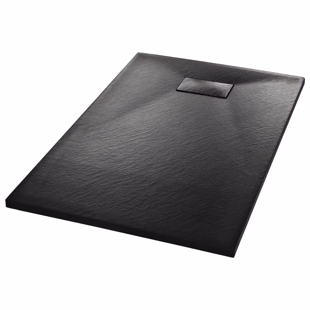 Piatto doccia rettangolare vidaXL in mineral cast nero antiscivolo L: 100 cm, P: 80 cm – 2