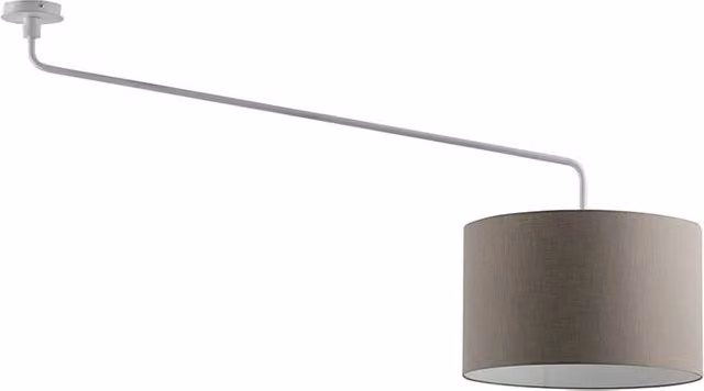 Vivien Plafoniera Bianca con Paralume Tortora 48cm - Lampada Soffitto E27, Classe I, IP20, Struttura Metallo Verniciato - Rossini Group