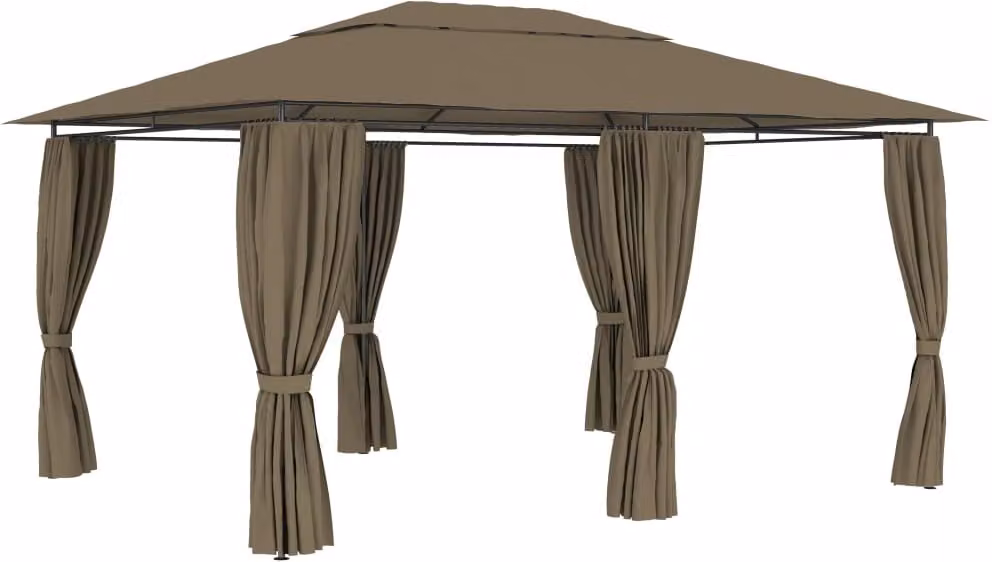 La tenda da giardino The Living Store con tende 4x3 m Taupe 180 g/m²