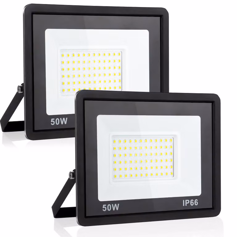 Faretto LED da 50 W, 5400 lumen, luce bianca fredda, grado di protezione IP66 (impermeabile), confezione da 2 pezzi