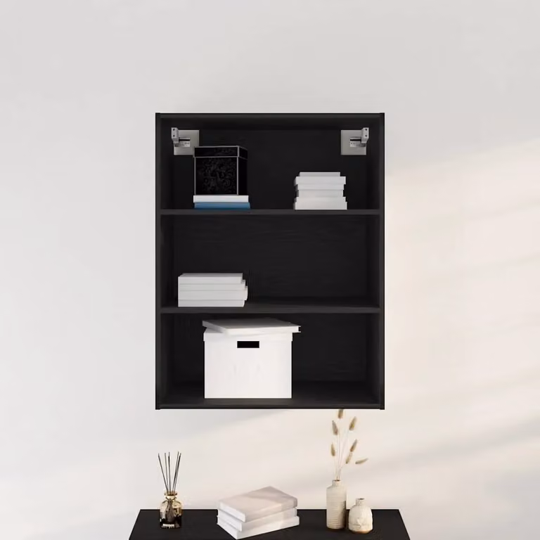 vidaXL Mobiletto da parete moderno in nero con ripiani interni L: 69,5 cm, P: 32,5 cm, H: 90 cm