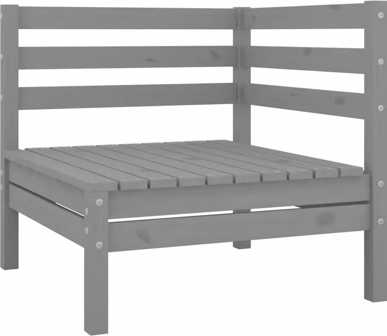 Set Divani da Giardino 3 pz in Legno Massello di Pino Grigio