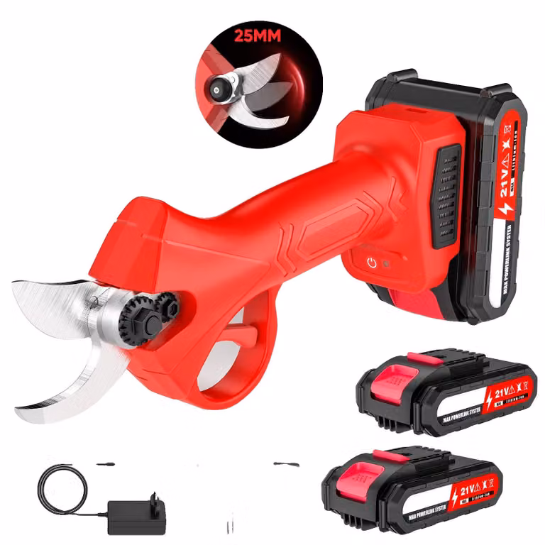 Potatori elettrici, alimentazione a batteria, capacità di taglio di 30 mm, 2 batterie (rosse)