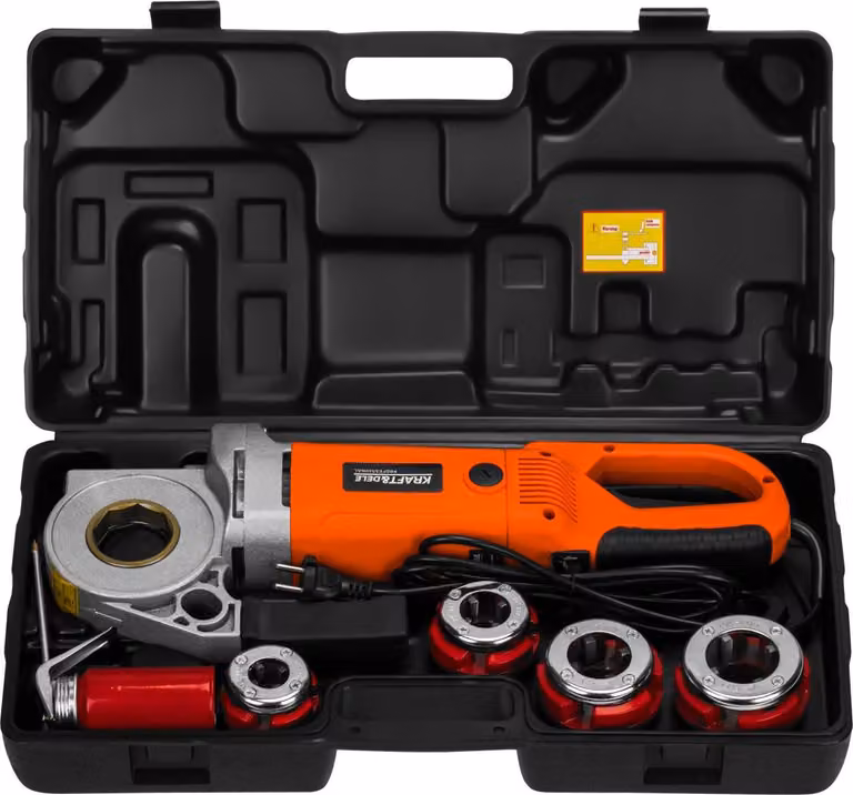 KRAFT&DELE | Maschiatrice portatile, 2400W, 1/2", 3/4", 1-1/4", filettatrice elettrica per tubi, con valigetta, maschiatrice elettrica
