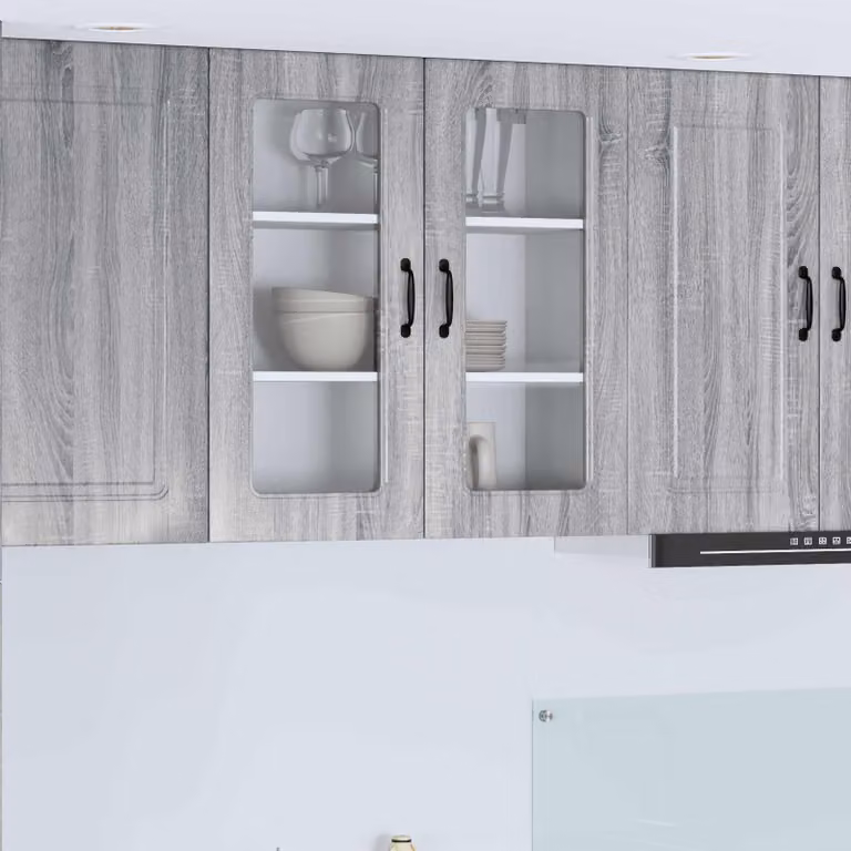 vidaXL Pensile da cucina Kalmar moderno in legno e MDF Grigio L: 80 cm, P: 31 cm, H: 80 cm
