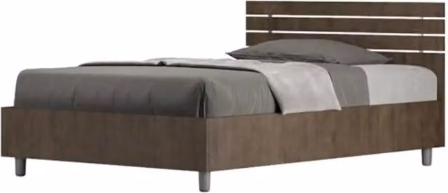 Letto una piazza e mezza senza rete 120x190 testata dritta con doghe noce Ankel