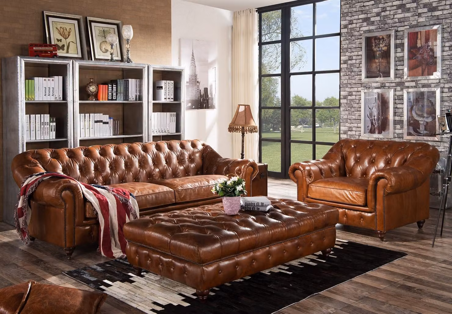 Sofagarnitur 31 Sitzer Chesterfield Garnitur Englische Vintage Sofa Sessel Leder