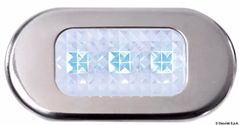 Luce di orientamento in policarbonato con 3 LED blu, 1 pezzo