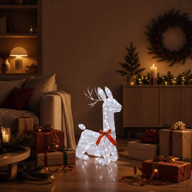 vidaXL Renna di Natale 3D LOVIISA 140 LED Bianco freddo